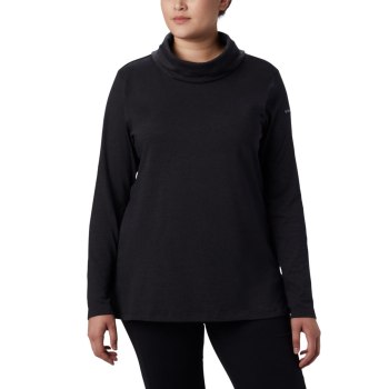 Columbia Ženske Majice S Kapuljačom - Canyon Point Cowl Neck Plus Size Crne | CVYJ-91870